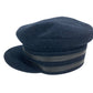 HERMES Serie logo Hat apparel Casquette wool Navy Used
