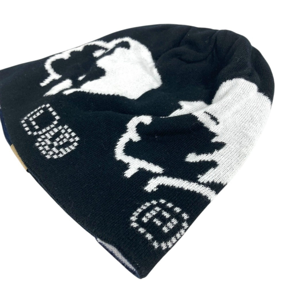 LOUIS VUITTON M5259A NIGO Pharrell Williams Beanie LV Fit Friendship beanie hat knit hat knit cap Knit hat cotton Black Used