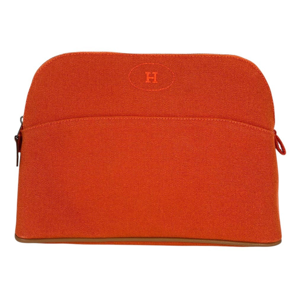 HERMES H104774M Boide Pouch MM Boide Pouch MM Accessory case makeup pouch Cosmetics Pouch Pouch cotton Orange Feu Used