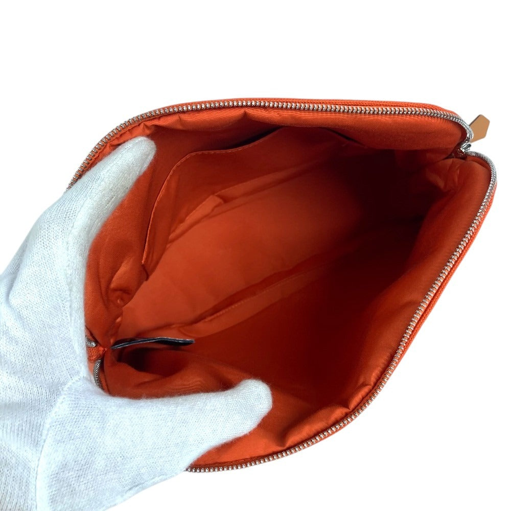HERMES H104774M Boide Pouch MM Boide Pouch MM Accessory case makeup pouch Cosmetics Pouch Pouch cotton Orange Feu Used