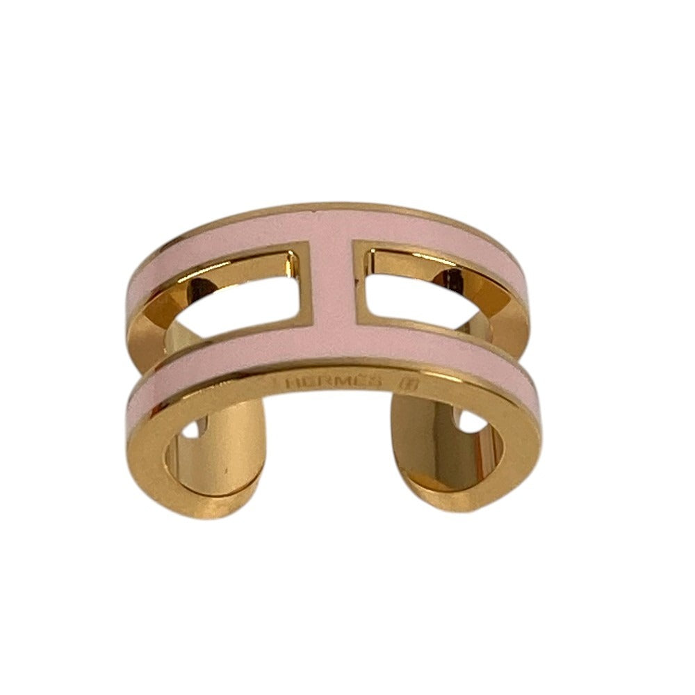 HERMES Pop Ash H Logo Ear Cuff Mini Pierce Accessories Earrings Metal pink/Gold Used
