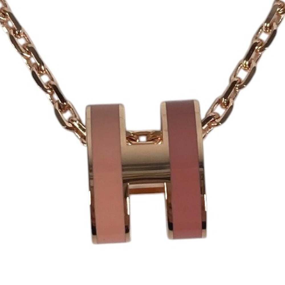 HERMES Pop ash H Pendant "Mini Pop H" by Rocabar Accessories Chain Necklace Necklace Metal pink Used