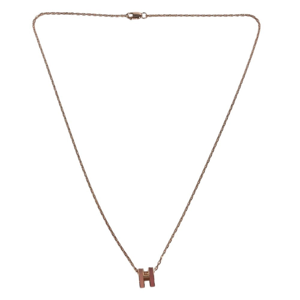 HERMES Pop ash H Pendant "Mini Pop H" by Rocabar Accessories Chain Necklace Necklace Metal pink Used
