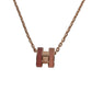 HERMES Pop ash H Pendant "Mini Pop H" by Rocabar Accessories Chain Necklace Necklace Metal pink Used