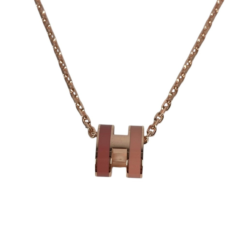 HERMES Pop ash H Pendant "Mini Pop H" by Rocabar Accessories Chain Necklace Necklace Metal pink Used