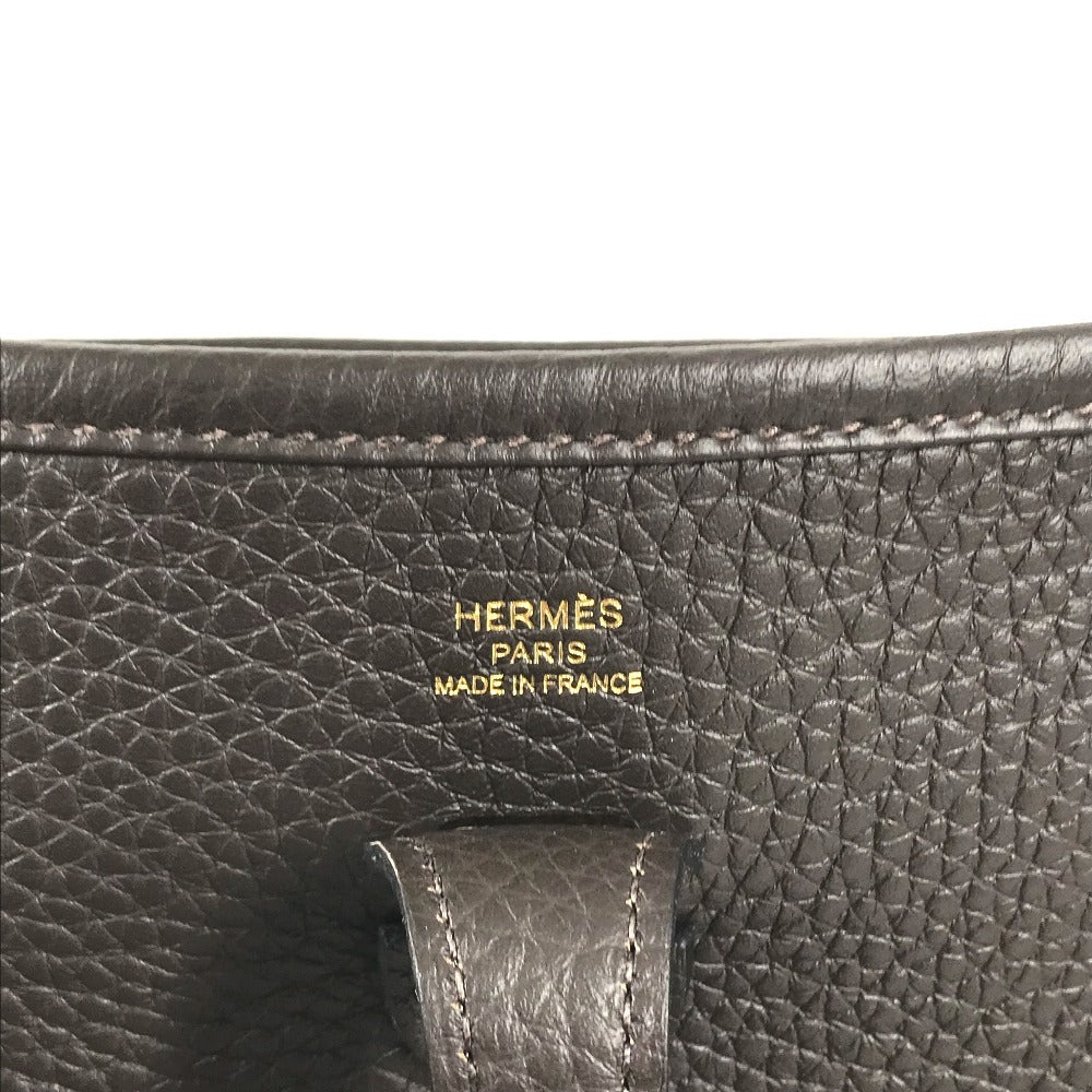 HERMES Evelyne23 Evelyne 23 Crossbody bag with perforated logo Shoulder Bag Taurillon Clemence Evennes Brown/GoldHardware Used