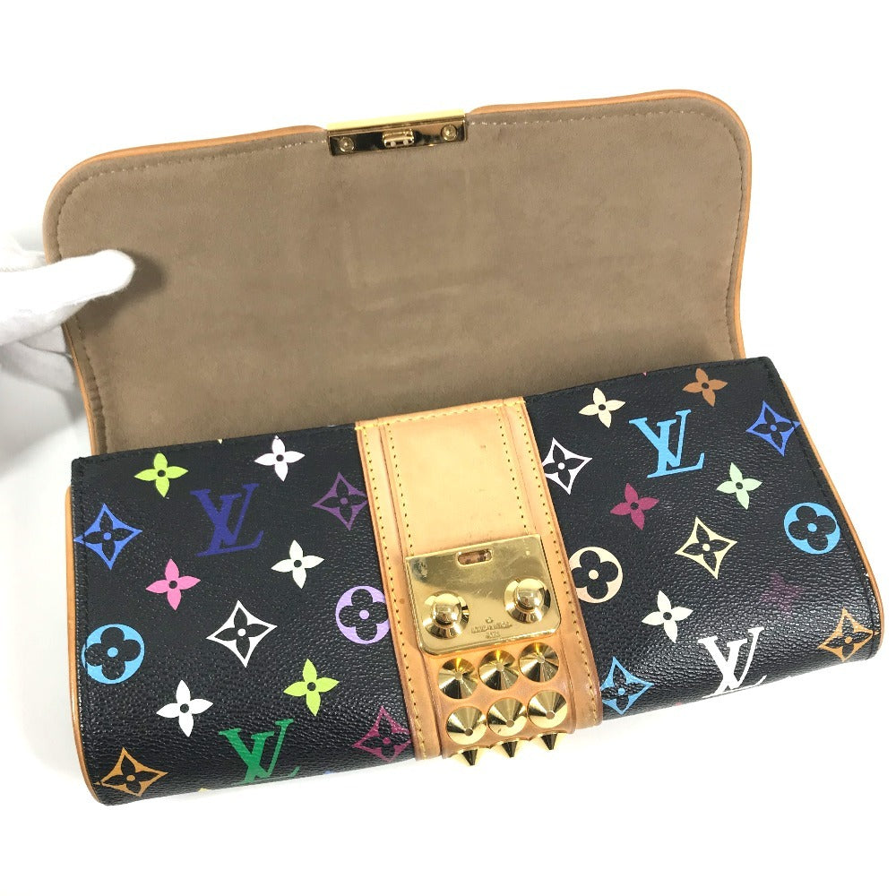 LOUIS VUITTON M45640 MonogramMulticolore Pochette Courtney Bag, Clutch bag, flap, studs Cluch Bag MonogramMulticoloreCanvas Noir Black Used