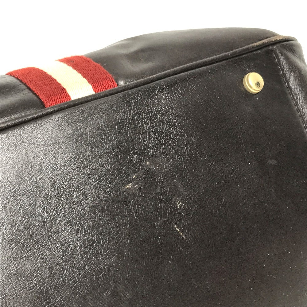 BALLY logo Bag, Tote Bag, Travel Bag, Shoulder Bag Duffle Bag Leather Brown/Red Used