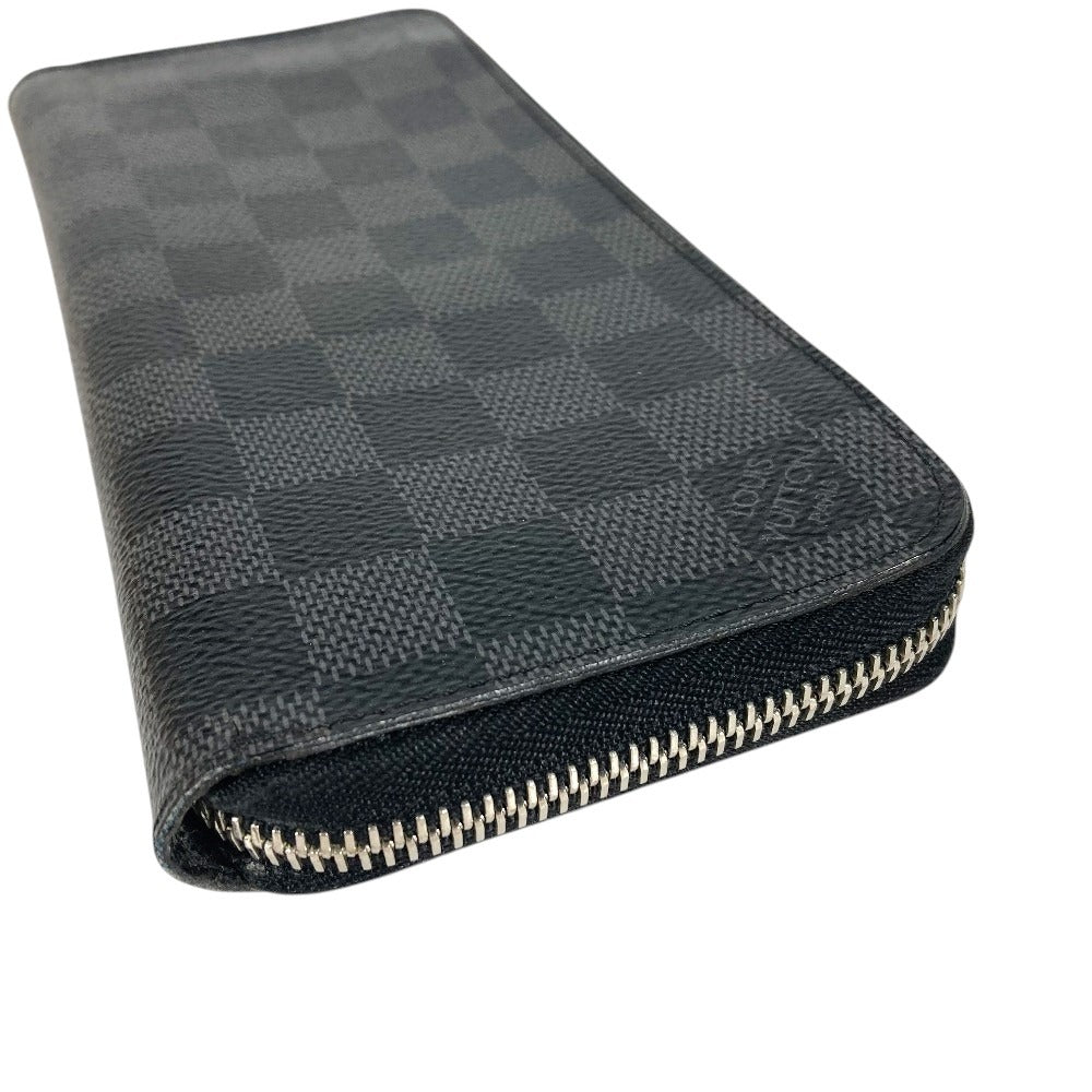LOUIS VUITTON N63095 Damier Graphite Zippy WalletVertical Long wallet Zip Around Long Wallet DamierGraphiteCanvas Black Used
