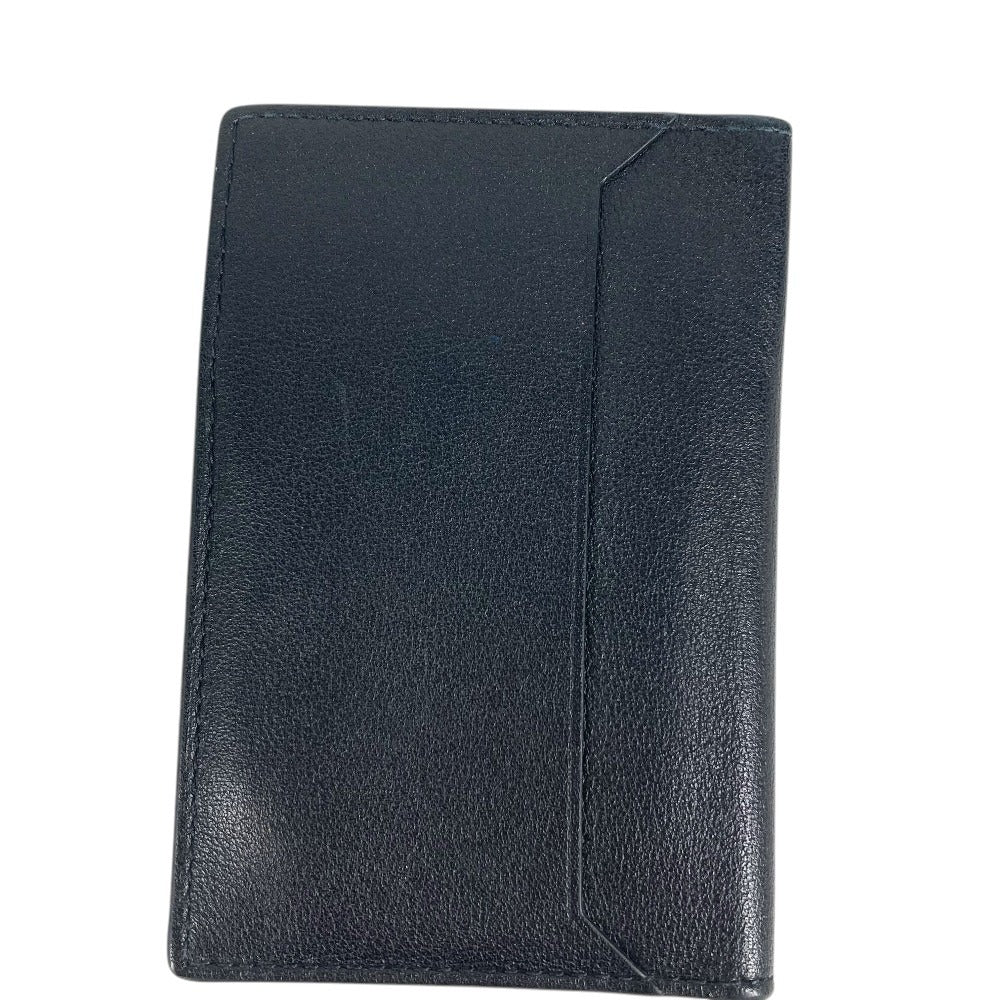 CARTIER Logo Must de Line Pass Case Card Case Card Case Leather Black Used