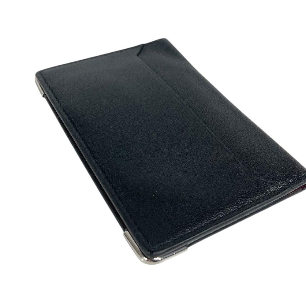 CARTIER Logo Must de Line Pass Case Card Case Card Case Leather Black Used