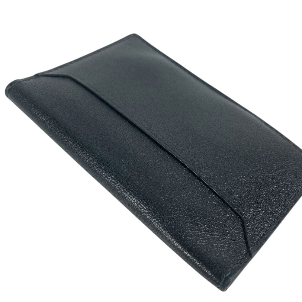 CARTIER Logo Must de Line Pass Case Card Case Card Case Leather Black Used