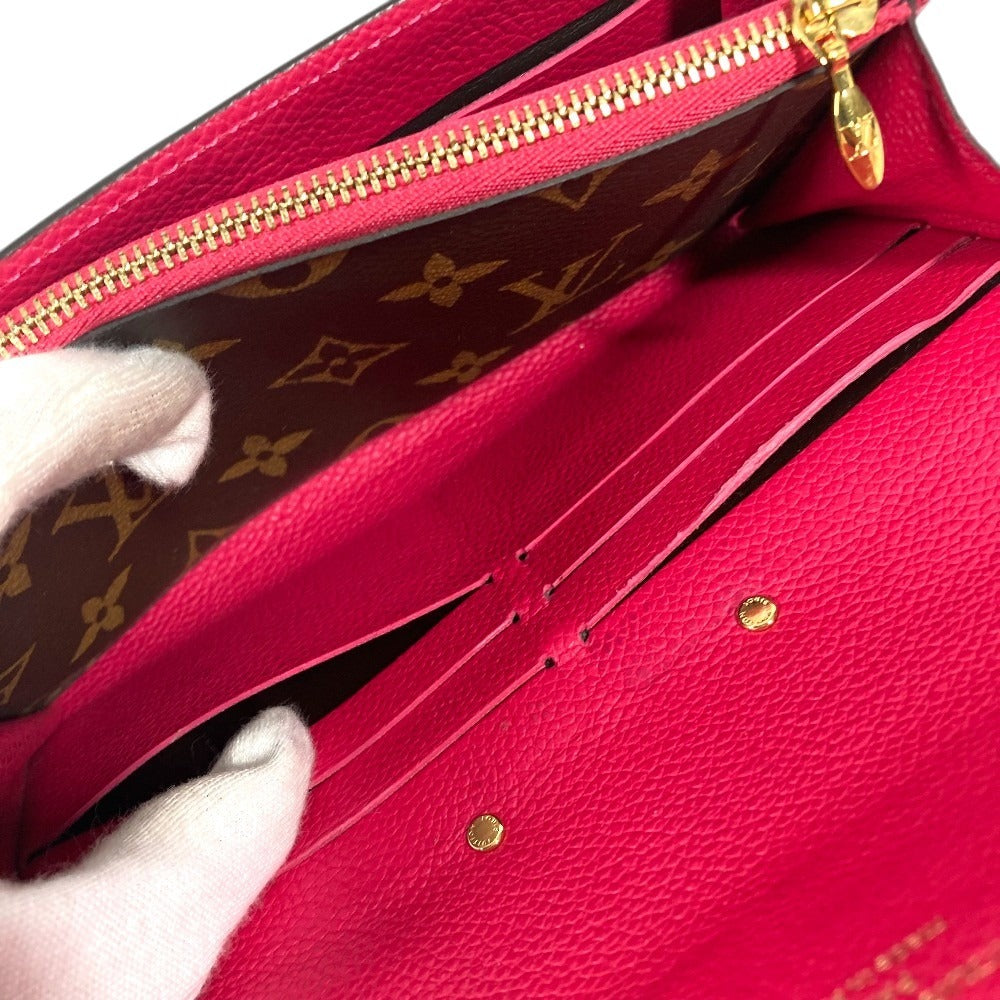 LOUIS VUITTON M62399 Monogram Portefeuille Pallas Long Wallet Flap Bi-Fold Long Wallet MonogramCanvas Freesia Brown/pink Used