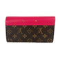 LOUIS VUITTON M62399 Monogram Portefeuille Pallas Long Wallet Flap Bi-Fold Long Wallet MonogramCanvas Freesia Brown/pink Used