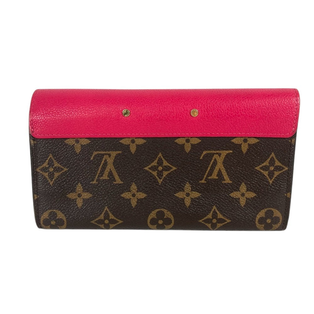 LOUIS VUITTON M62399 Monogram Portefeuille Pallas Long Wallet Flap Bi-Fold Long Wallet MonogramCanvas Freesia Brown/pink Used