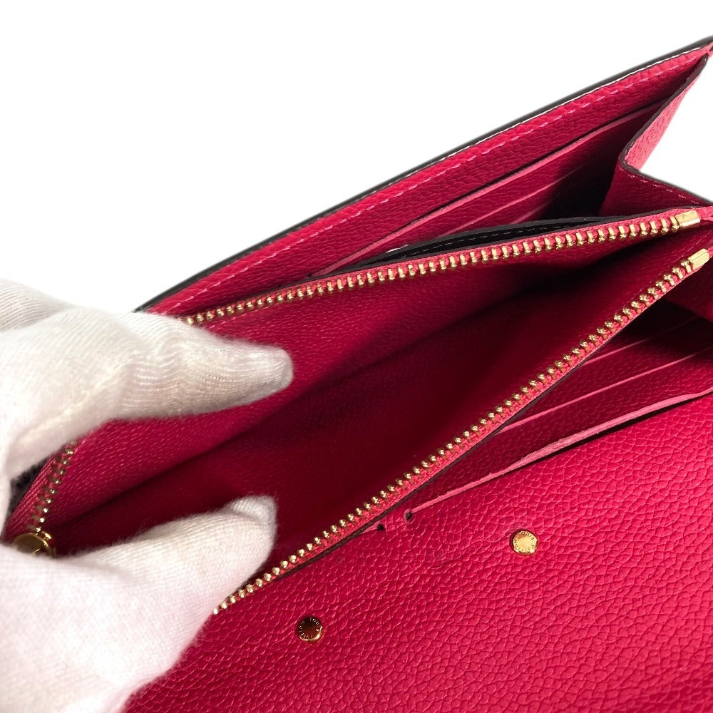 LOUIS VUITTON M62399 Monogram Portefeuille Pallas Long Wallet Flap Bi-Fold Long Wallet MonogramCanvas Freesia Brown/pink Used