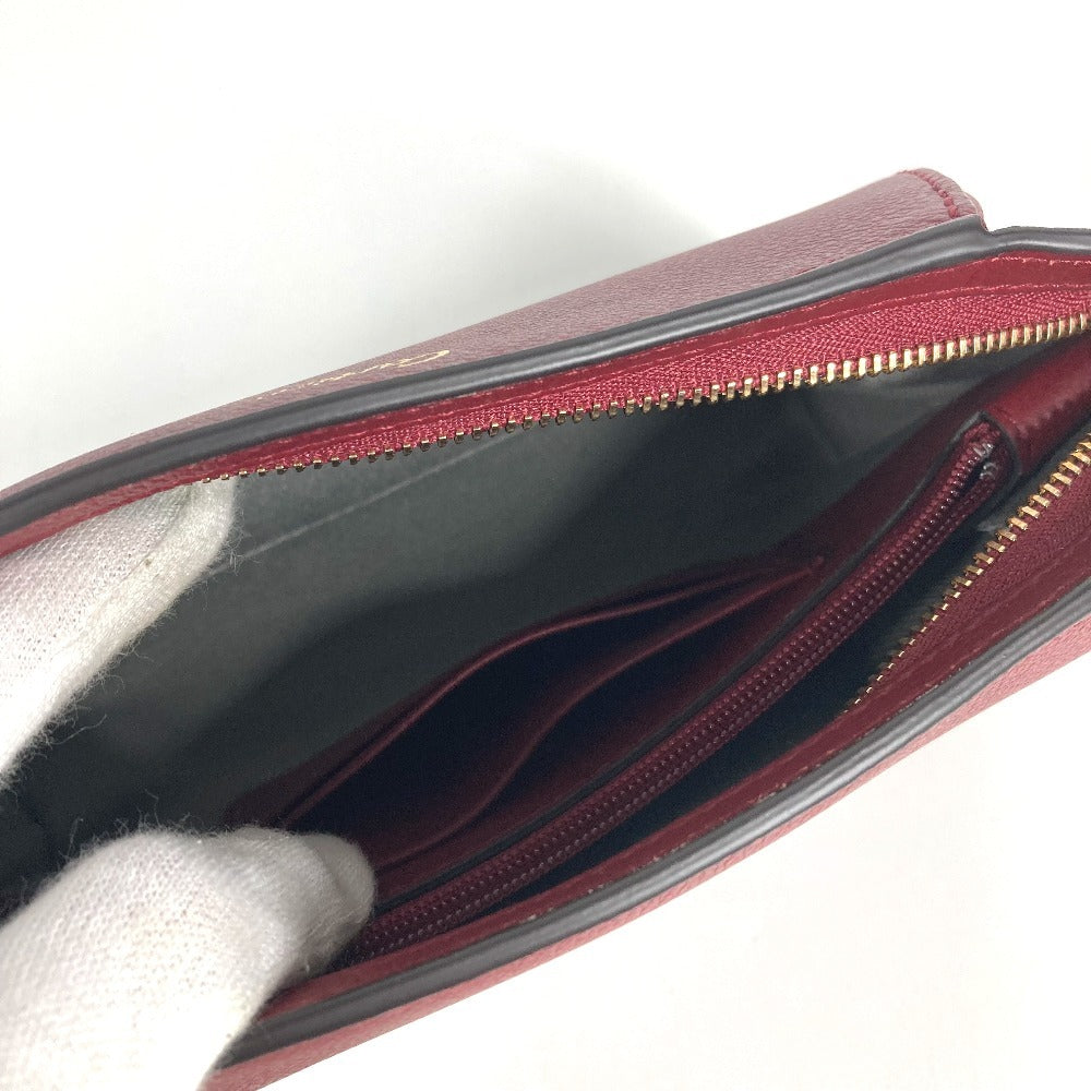CARTIER Cartier C de Cartier Pouch Bag, makeup pouch, cosmetic pouch Cosmetics Pouch Leather wine-red Used