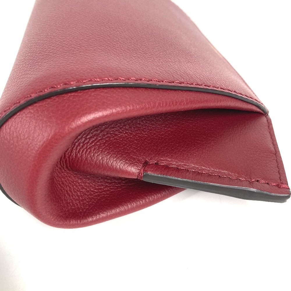 CARTIER Cartier C de Cartier Pouch Bag, makeup pouch, cosmetic pouch Cosmetics Pouch Leather wine-red Used