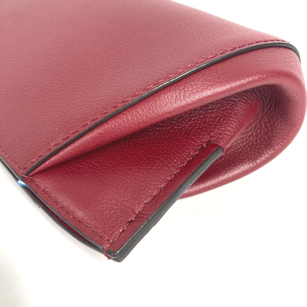 CARTIER Cartier C de Cartier Pouch Bag, makeup pouch, cosmetic pouch Cosmetics Pouch Leather wine-red Used