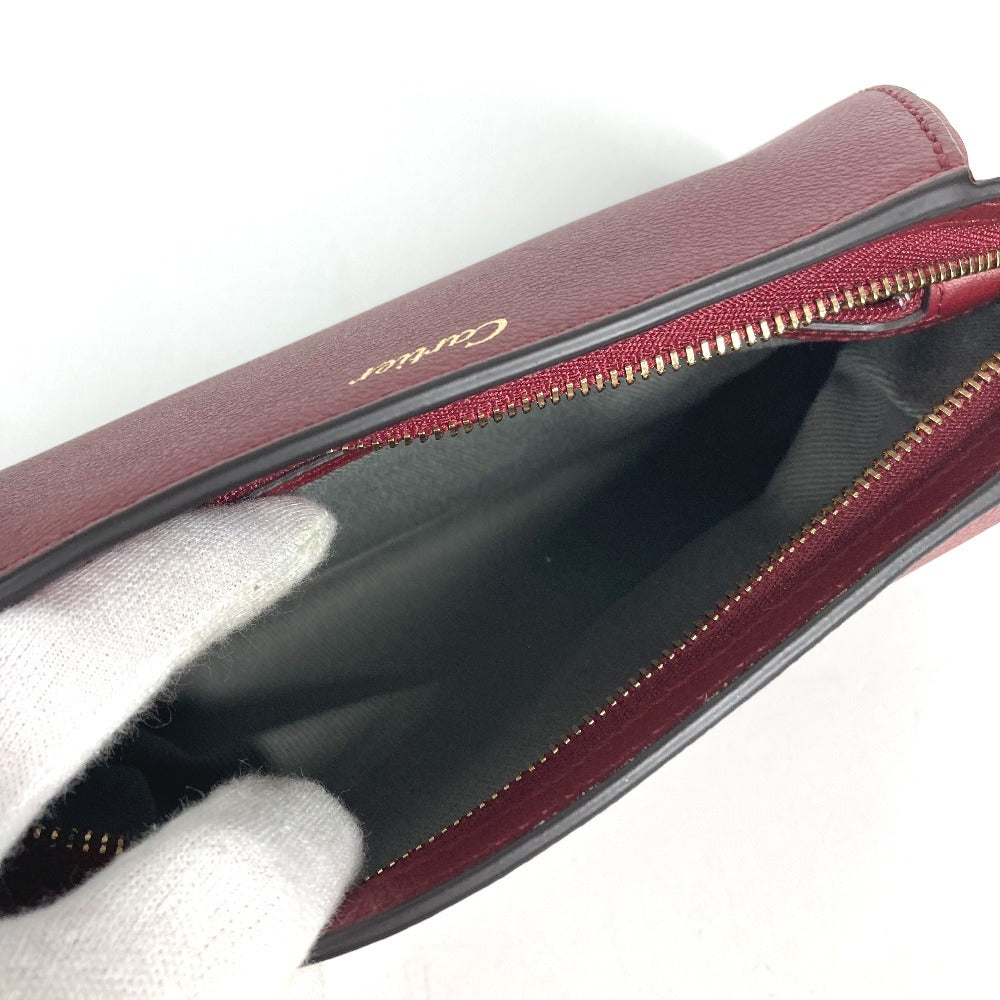 CARTIER Cartier C de Cartier Pouch Bag, makeup pouch, cosmetic pouch Cosmetics Pouch Leather wine-red Used
