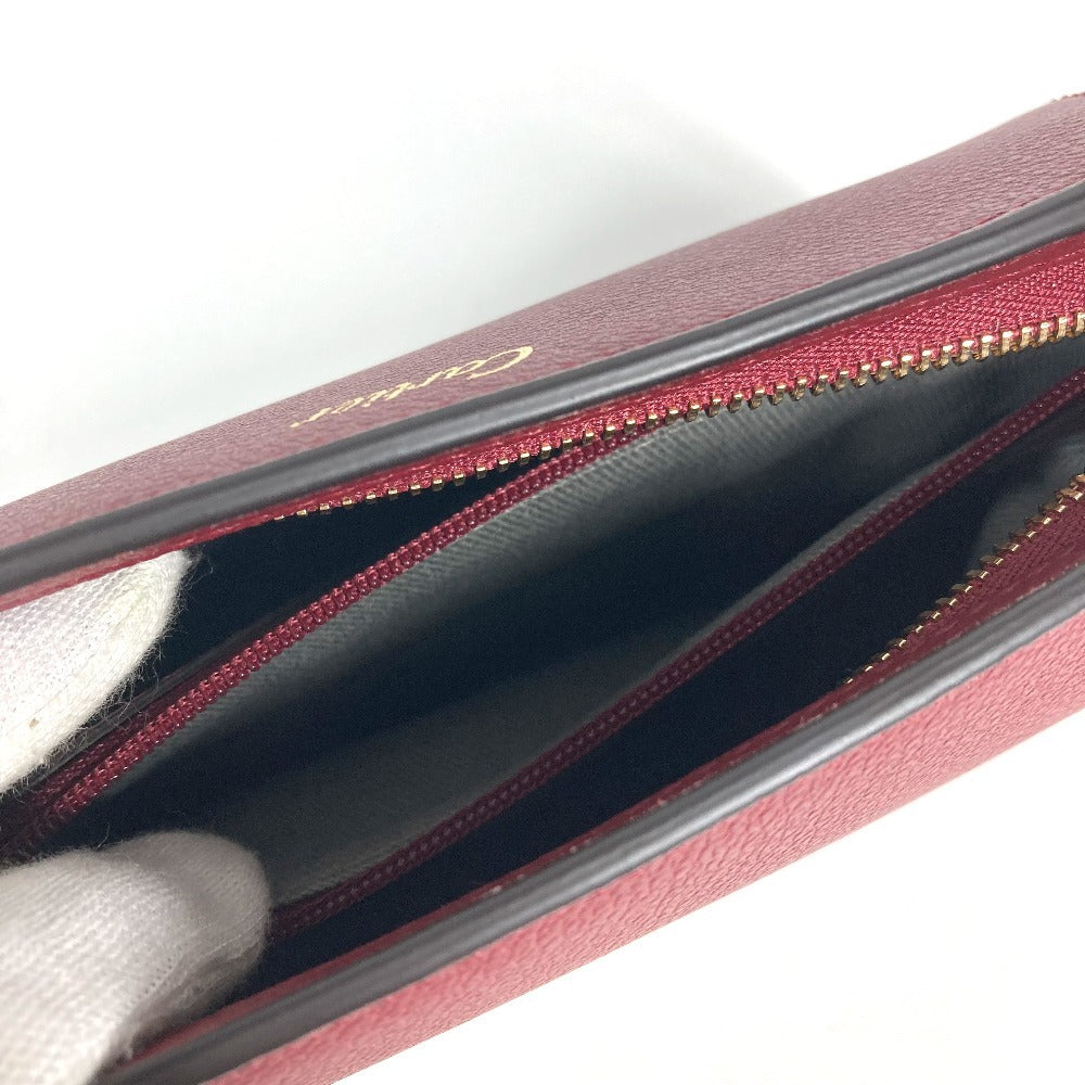 CARTIER Cartier C de Cartier Pouch Bag, makeup pouch, cosmetic pouch Cosmetics Pouch Leather wine-red Used
