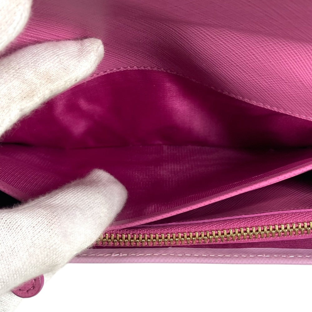Salvatore Ferragamo Logo Bicolor Wallet Long Wallet Flap Long Wallet Leather pink Used