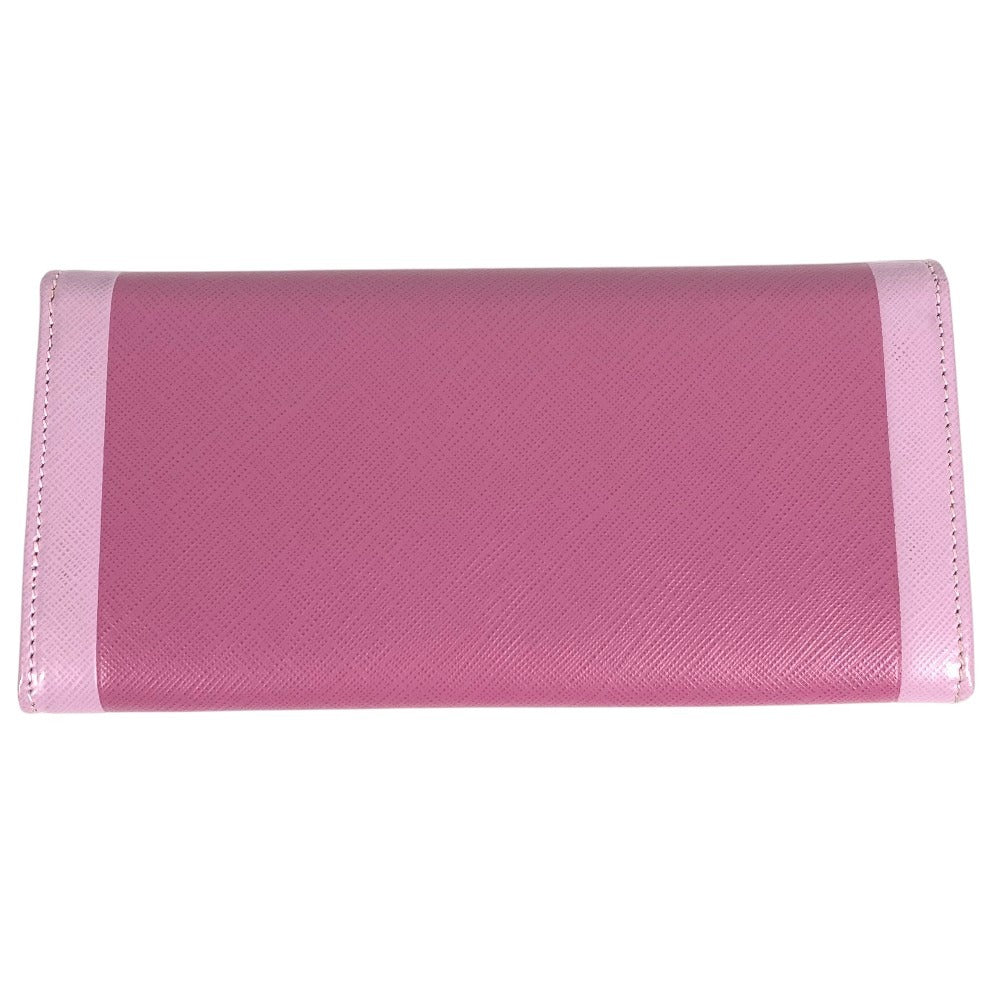 Salvatore Ferragamo Logo Bicolor Wallet Long Wallet Flap Long Wallet Leather pink Used