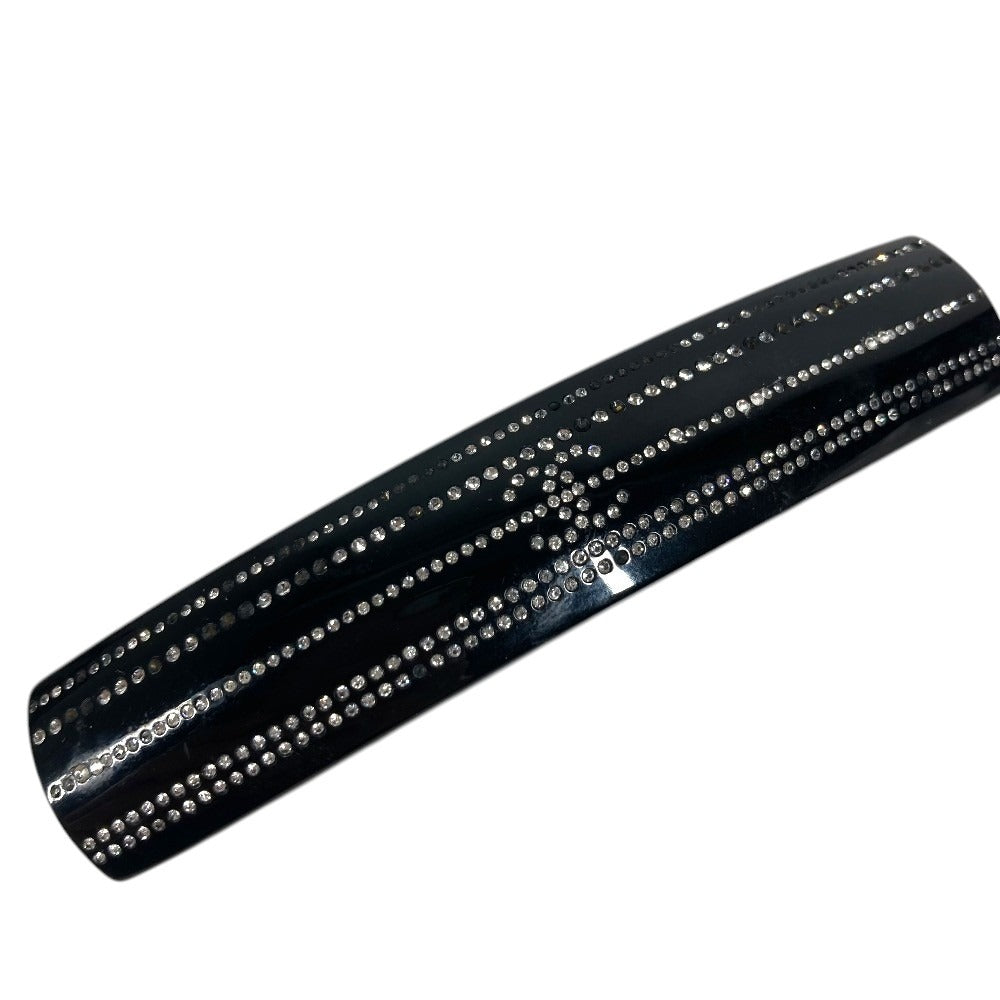 CHANEL 09C Logo CC CC Mark Rhinestones hair accessories hair pin Valletta Plastic Black/Silver Used