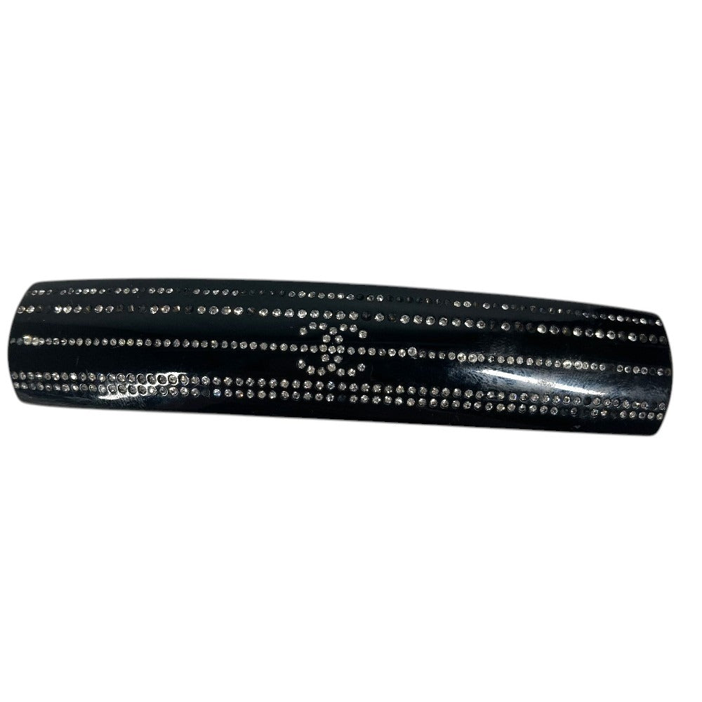 CHANEL 09C Logo CC CC Mark Rhinestones hair accessories hair pin Valletta Plastic Black/Silver Used