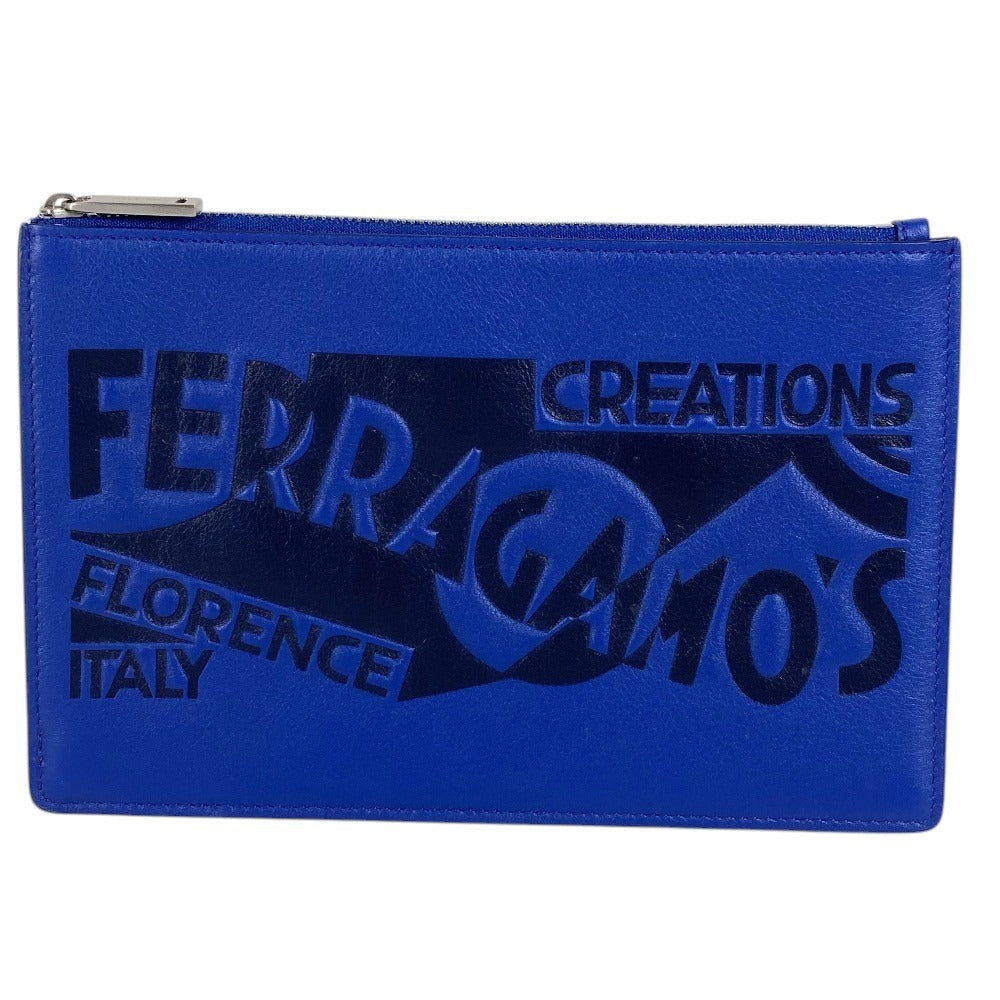 Salvatore Ferragamo logo Clutch Bag Pouch Leather Pouch Used