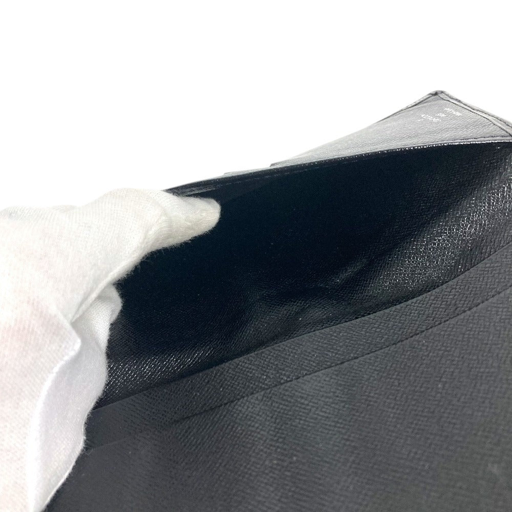 LOUIS VUITTON M63212 Epi Porte Cartes Credit Bill Compartment Long Wallet Epi Leather Noir Black Used
