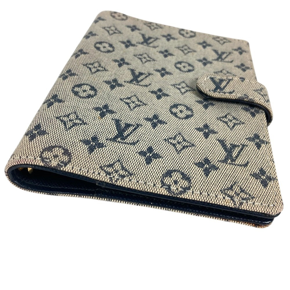 LOUIS VUITTON R20910 Monogram mini AgendaPM Agenda PM System planner with card pockets, bi-fold stationery. Notebook cover Monogram Mini Canvas blue Used