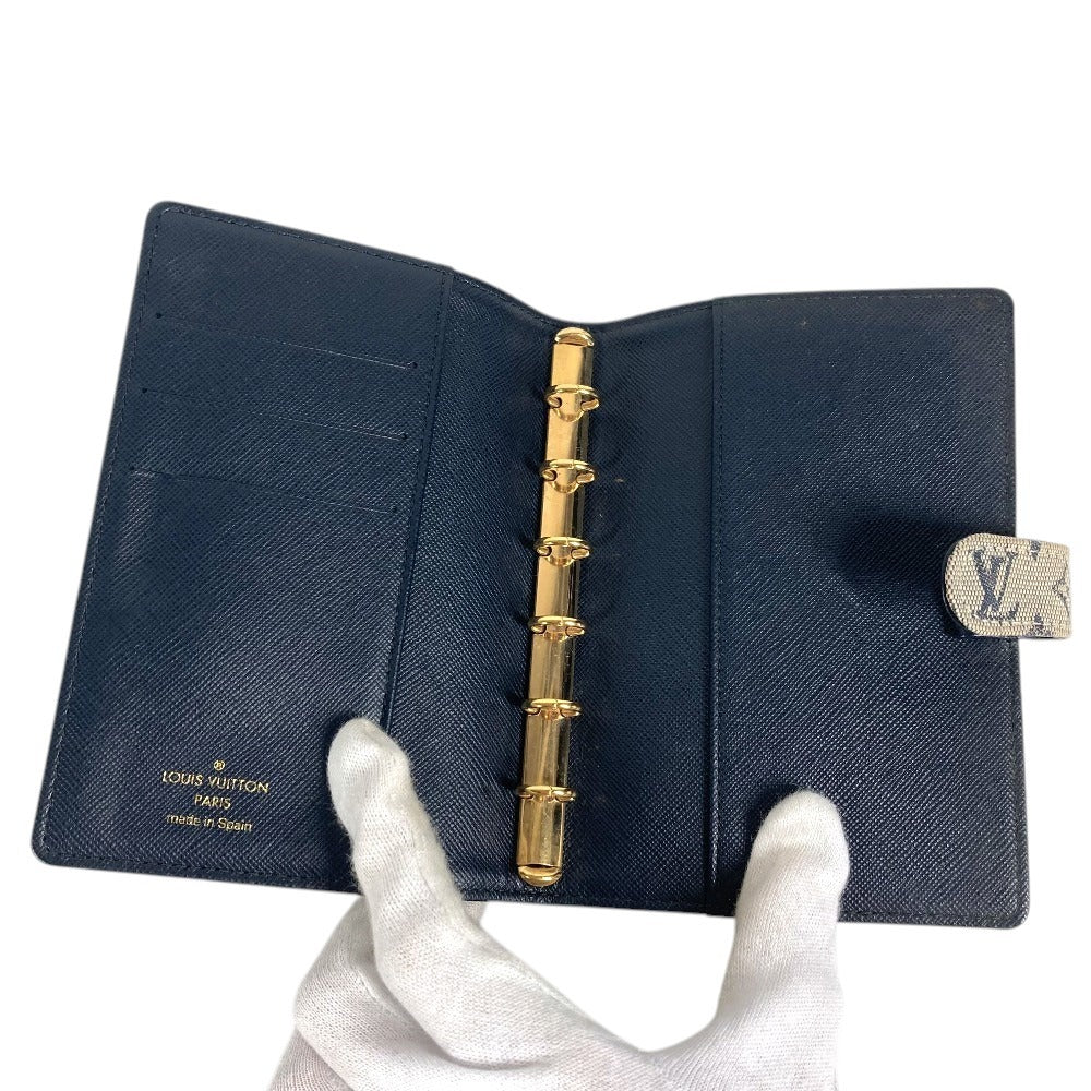 LOUIS VUITTON R20910 Monogram mini AgendaPM Agenda PM System planner with card pockets, bi-fold stationery. Notebook cover Monogram Mini Canvas blue Used