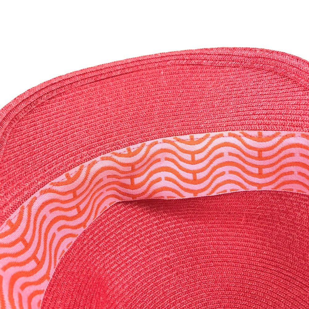 HERMES Serie logo EMMA Summer Cap hat cap baseball cap polyester / paper pink Used
