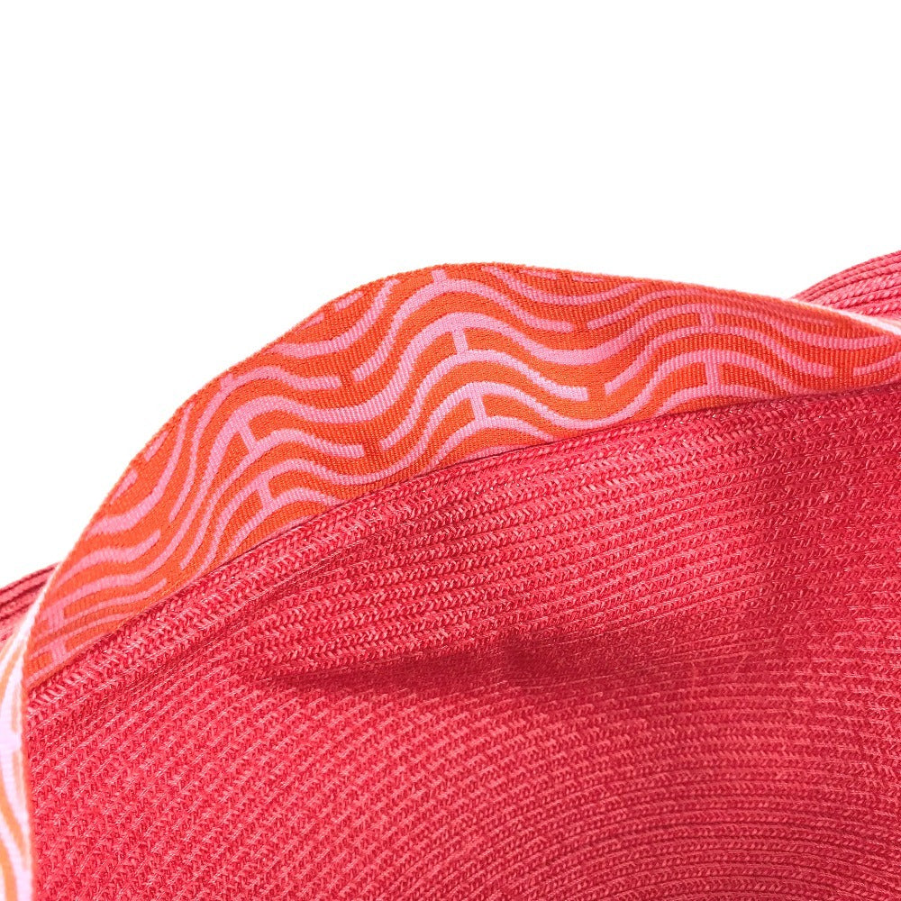 HERMES Serie logo EMMA Summer Cap hat cap baseball cap polyester / paper pink Used