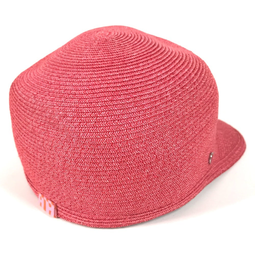 HERMES Serie logo EMMA Summer Cap hat cap baseball cap polyester / paper pink Used