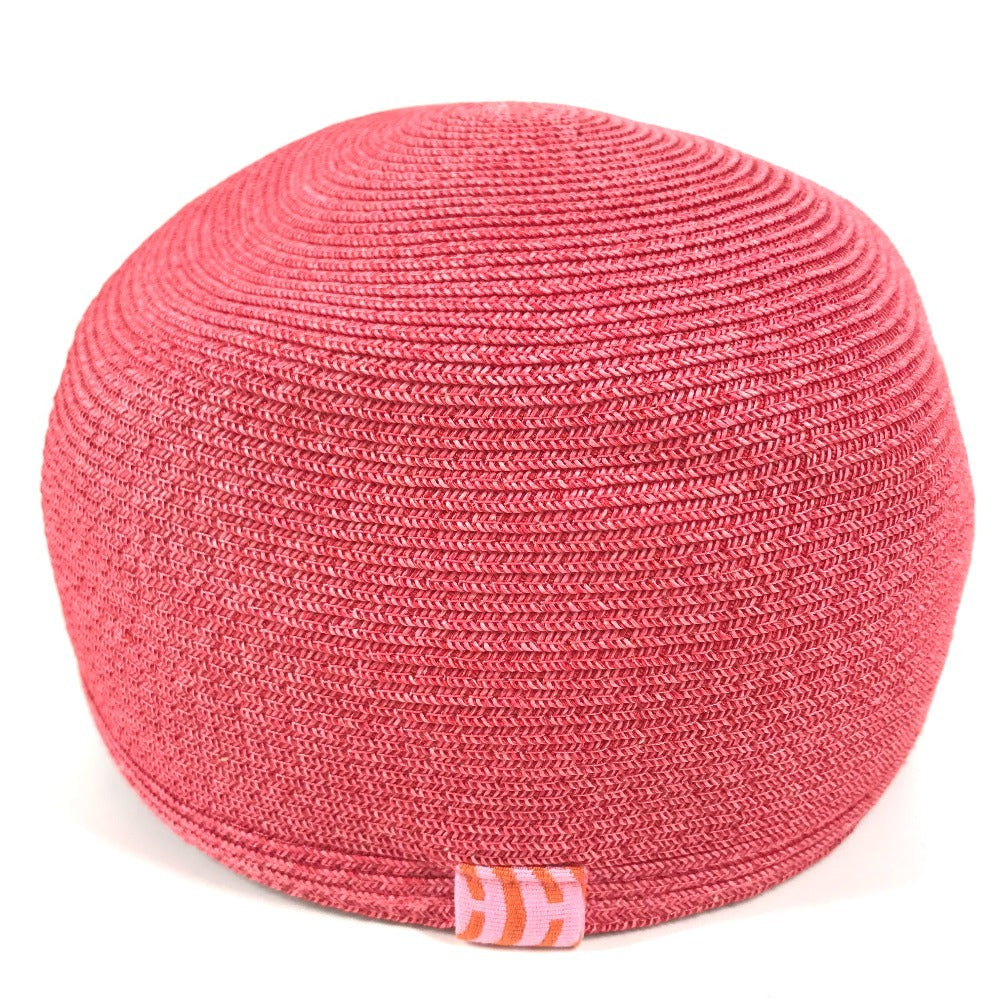 HERMES Serie logo EMMA Summer Cap hat cap baseball cap polyester / paper pink Used
