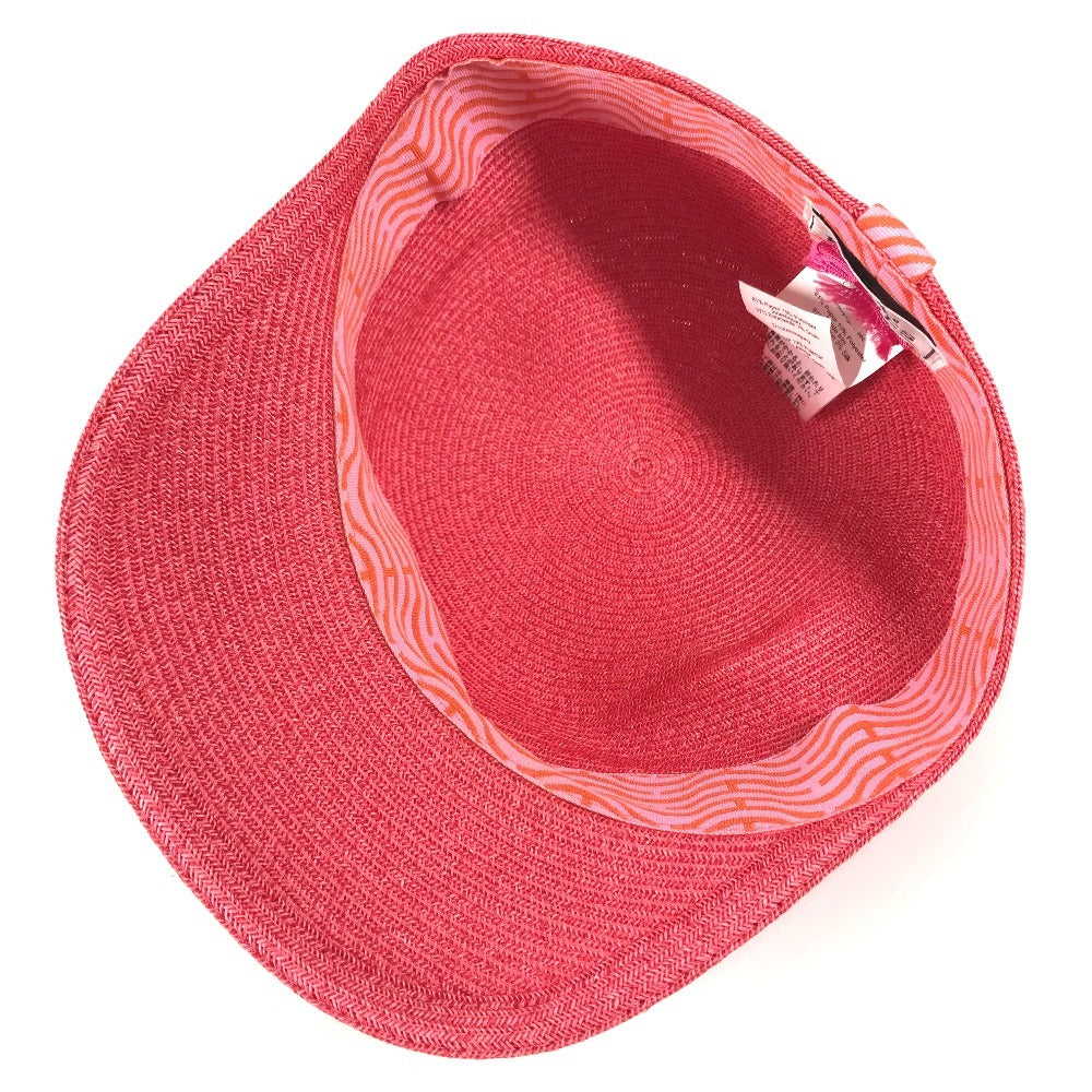 HERMES Serie logo EMMA Summer Cap hat cap baseball cap polyester / paper pink Used