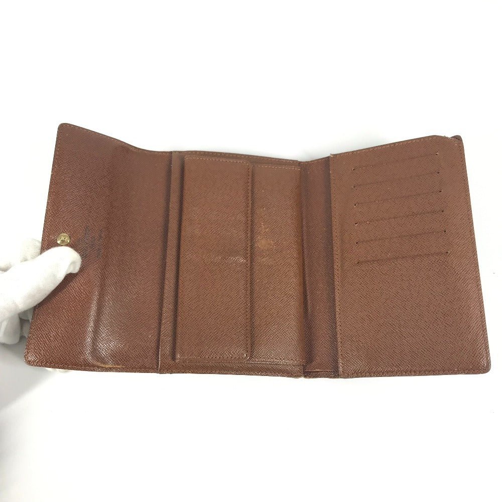 LOUIS VUITTON M61202 Monogram Porte Tresor Etui Papier Long Wallet, Flap Trifold Wallet, Monogram Canvas, Women's, Brown