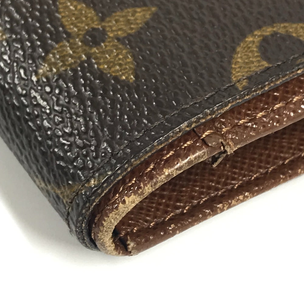 LOUIS VUITTON M61202 Monogram Porte Tresor Etui Papier Long Wallet, Flap Trifold Wallet, Monogram Canvas, Women's, Brown