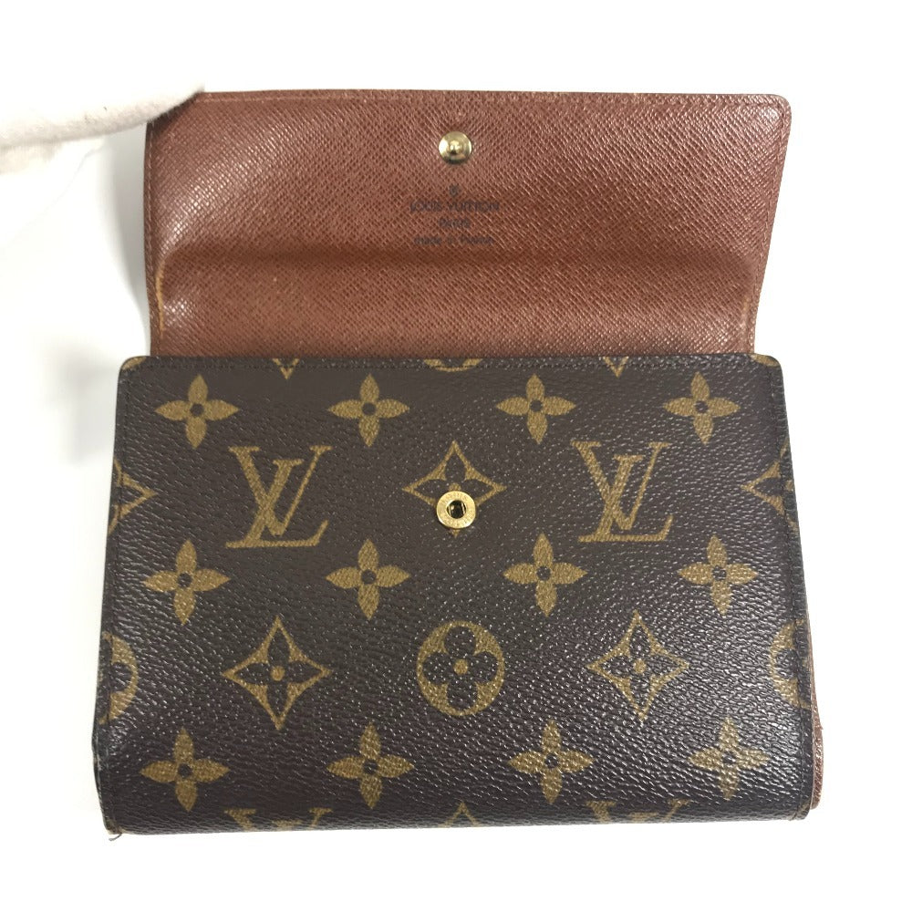 LOUIS VUITTON M61202 Monogram Porte Tresor Etui Papier Long Wallet, Flap Trifold Wallet, Monogram Canvas, Women's, Brown