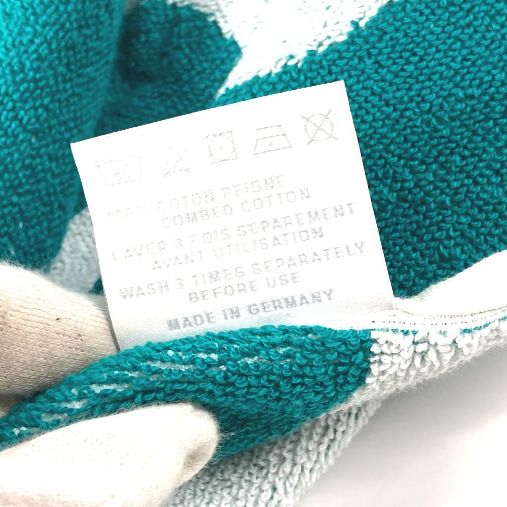 HERMES Yachting Dot Print Bath Towel, Blanket, Beach Towel, Fringe Towel, Cotton, Unisex, Green