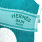 HERMES Yachting Dot Print Bath Towel, Blanket, Beach Towel, Fringe Towel, Cotton, Unisex, Green