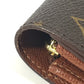 LOUIS VUITTON M61725 Monogram Porte Monnaie Credit Bifold Long Wallet with Flap, Unisex Brown Monogram Canvas