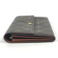 LOUIS VUITTON M61725 Monogram Porte Monnaie Credit Bifold Long Wallet with Flap, Unisex Brown Monogram Canvas