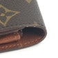 LOUIS VUITTON M61725 Monogram Porte Monnaie Credit Bifold Long Wallet with Flap, Unisex Brown Monogram Canvas
