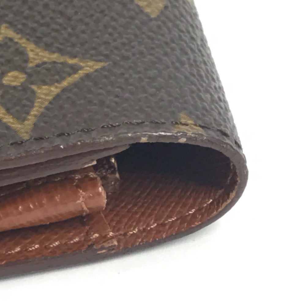 LOUIS VUITTON M61725 Monogram Porte Monnaie Credit Bifold Long Wallet with Flap, Unisex Brown Monogram Canvas