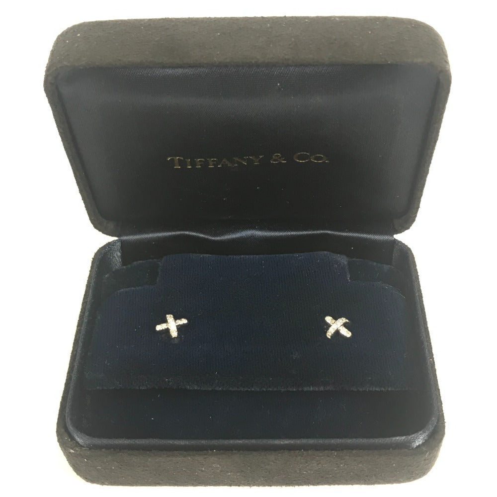 TIFFANY&Co. プラチナ クロス ダイヤ ダイヤモンド ジュエリー アクセサリー ピアス Pt950 レディース シルバー