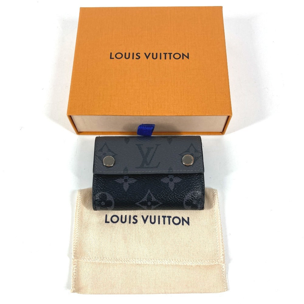 LOUIS VUITTON M45417 กระเป๋าสตางค์ Discovery Compact Wallet ลาย Monogram Eclipse กระเป๋าสตางค์พับสามทบ แคนวาส Monogram Eclipse ยูนิเซ็กส์ สีดำ
