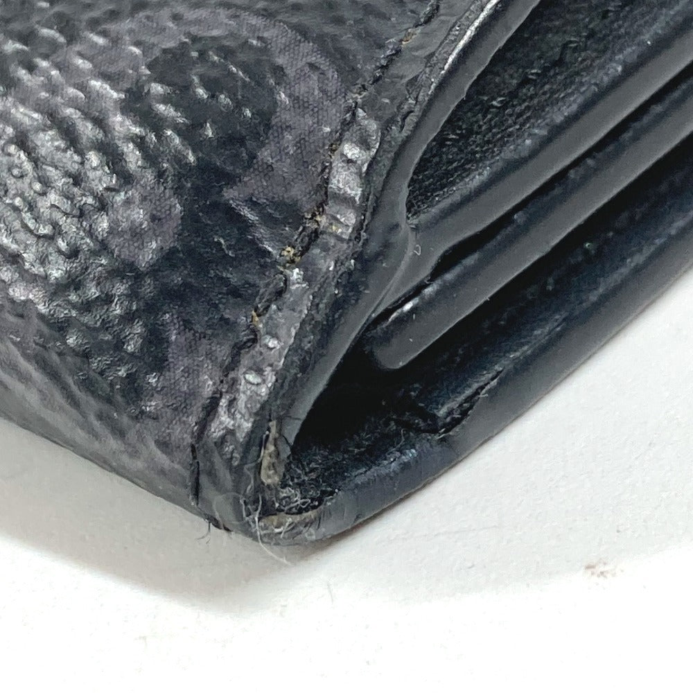 LOUIS VUITTON M45417 กระเป๋าสตางค์ Discovery Compact Wallet ลาย Monogram Eclipse กระเป๋าสตางค์พับสามทบ แคนวาส Monogram Eclipse ยูนิเซ็กส์ สีดำ